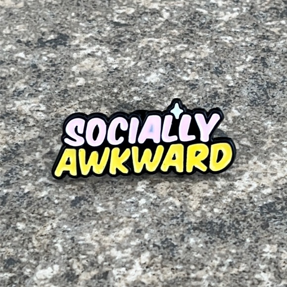 Socially awkward Funny‎ brooch lapel pin backpack pin - Picture 1 of 3